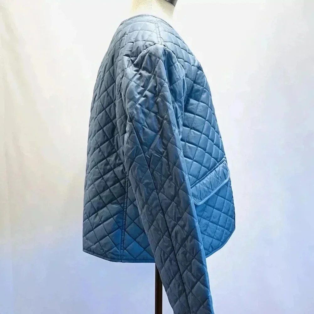 NWT CROFT&BARROW Women Button Down Quilted Blue Jacket Lightweight Size PXXL - Picture 8 of 14